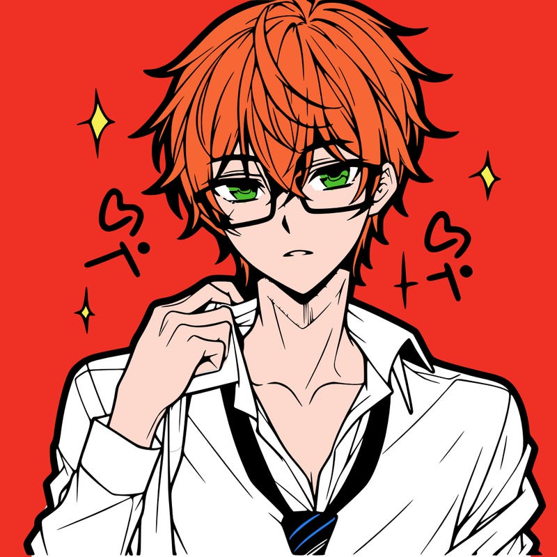 anime hot boy with glasses