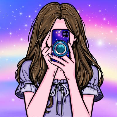 a realistic girl holding her phone taking pictures