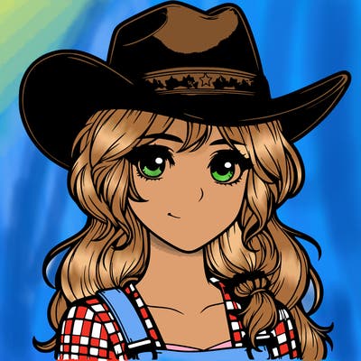 a country girl wearing a cowboy hat realistic