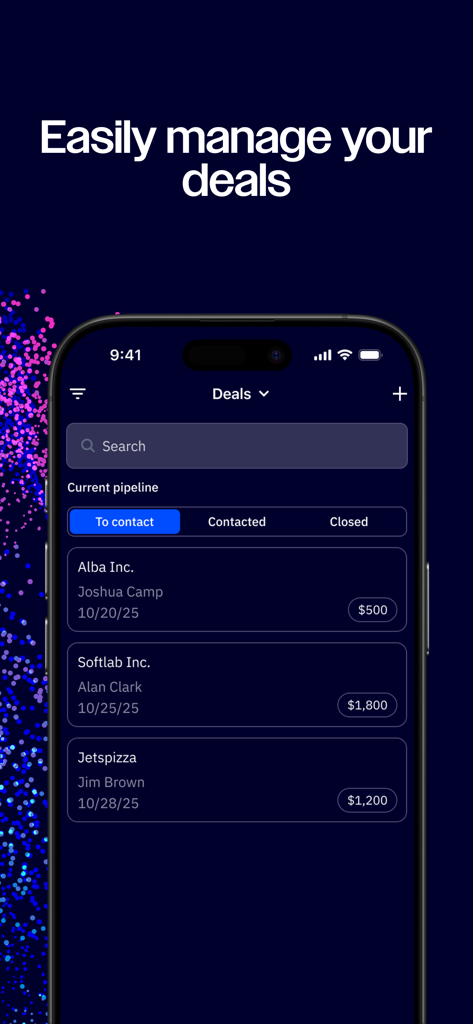 ActiveCampaign - Interfaccia CRM dell'app mobile ActiveCampaign che mostra le trattative di vendita e la gestione della pipeline