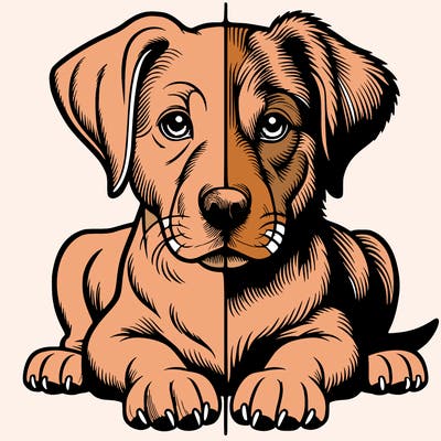 realistic dog split picture