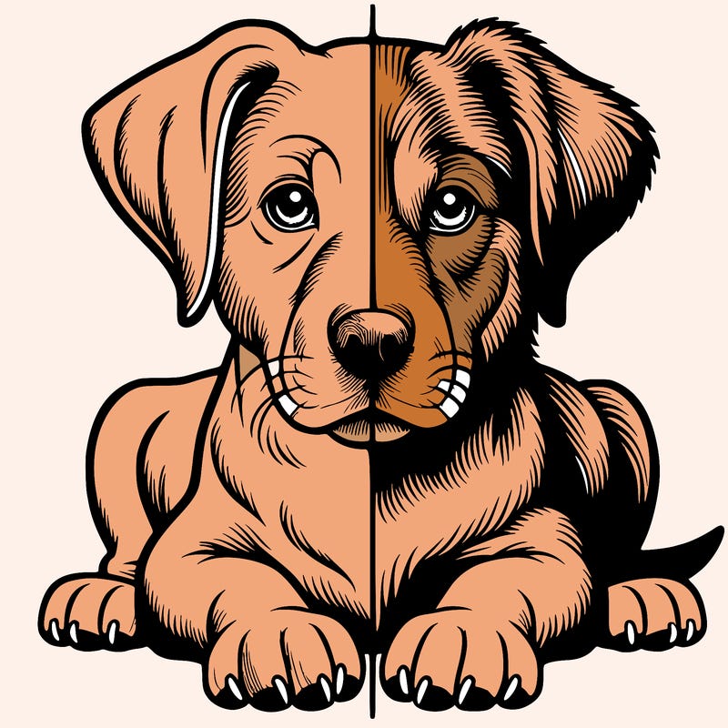 realistic dog split picture