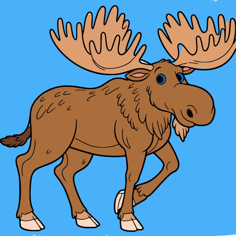 a moose to color