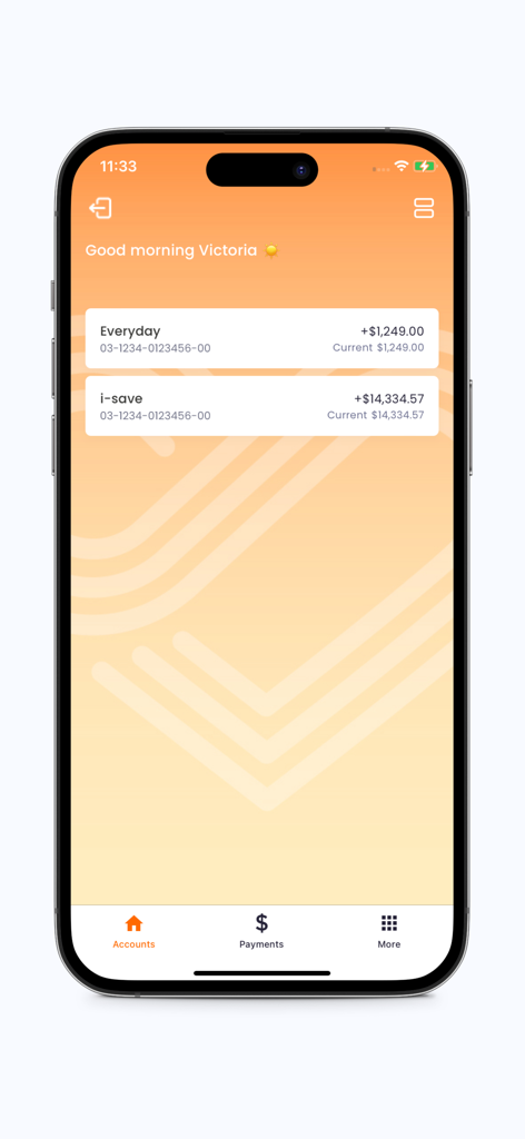 SBS Mobile - SBS Mobile app screen displaying everyday and savings account balances