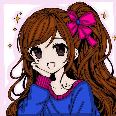 gorgeous anime girl with a ponytail