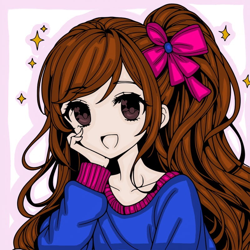 gorgeous anime girl with a ponytail