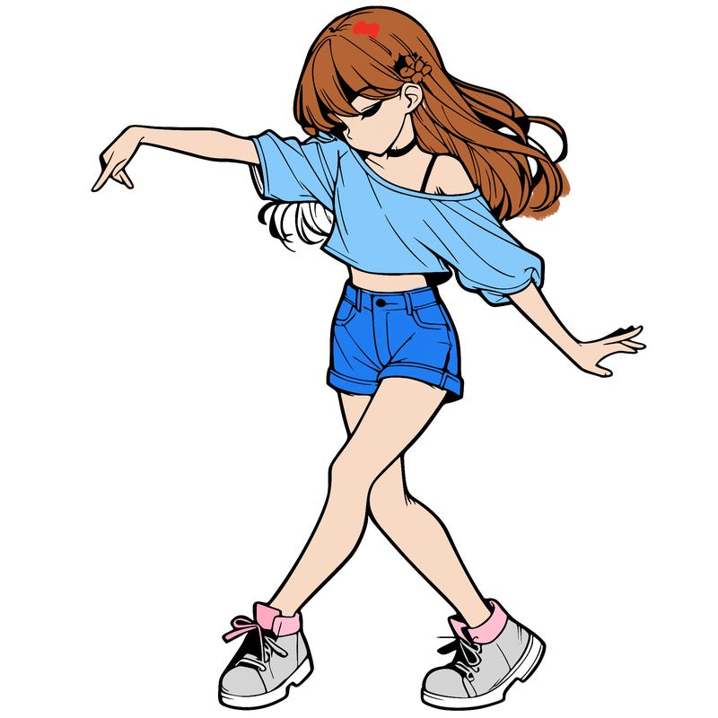 realistic girl danceing
