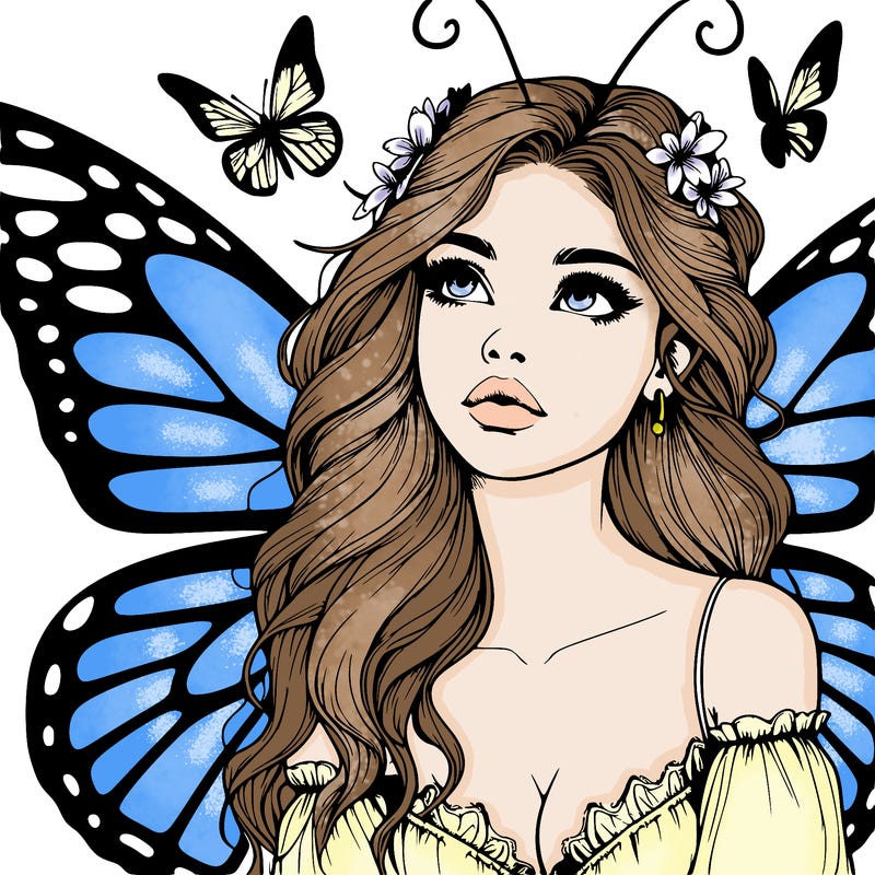 butterfly fairy realistic girl