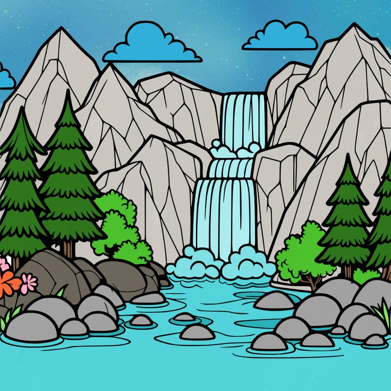 waterfall in mountain