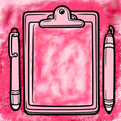 blank clip board with pen
