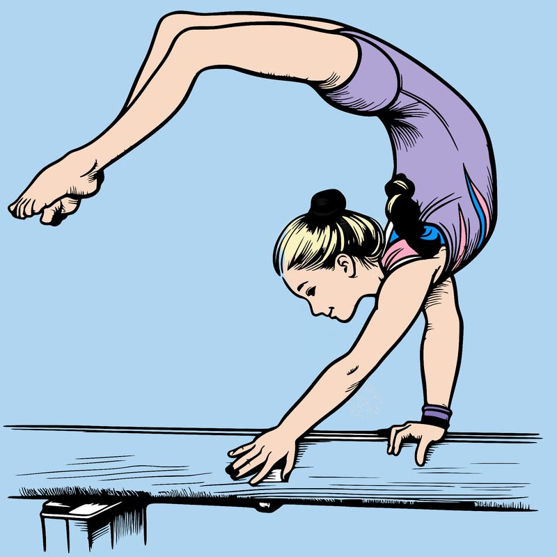 gymnast on the beam realistic