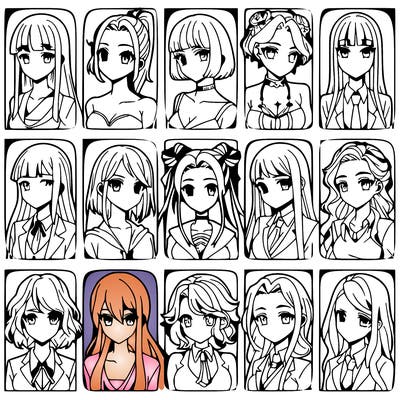 girls that look diffrent anime