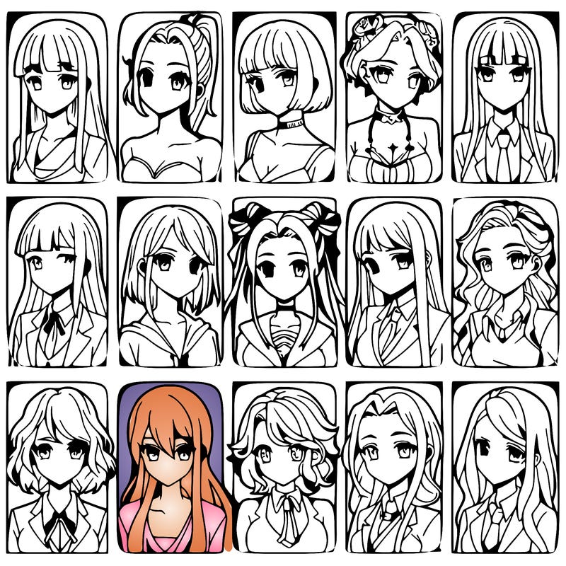 girls that look diffrent anime