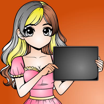 realistic pretty girl holding blank sign