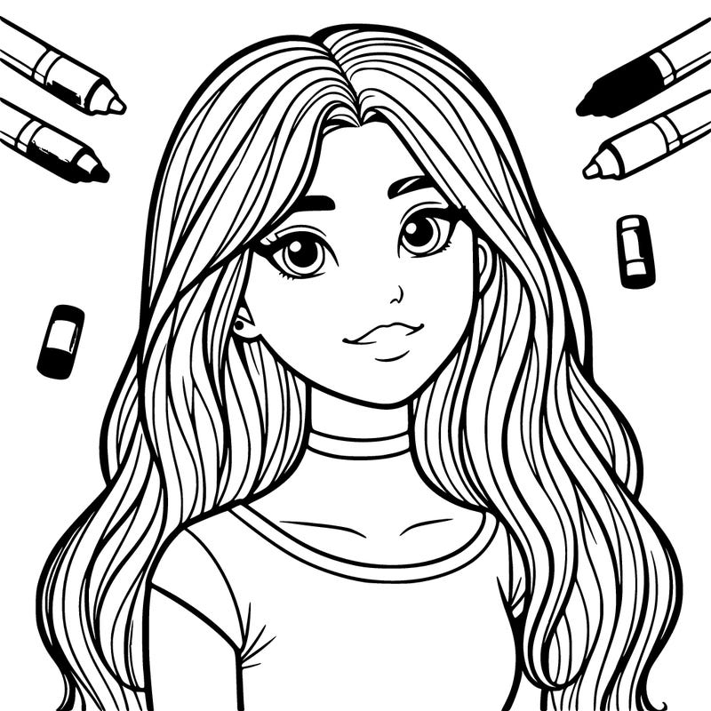 a teenage girl with long hair