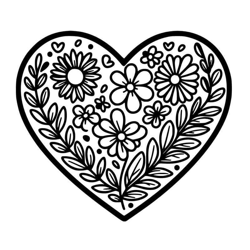 heart with flowers
