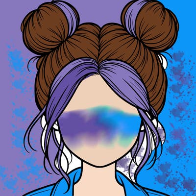 realistic girl with buns on the top of her hair