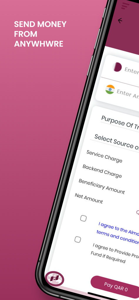 Habib Exchange - Habib Exchange mobile app interface for international money transfers showing transaction details and payment options