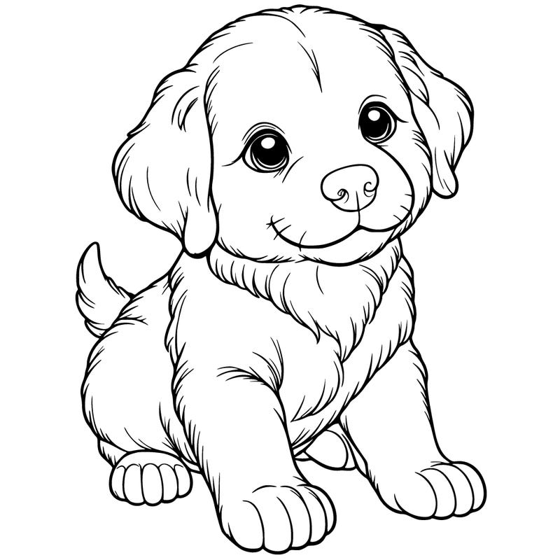 cute realistic golden retriever puppy