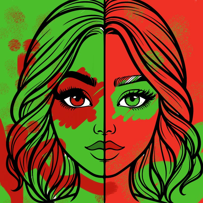 realistic girl split half