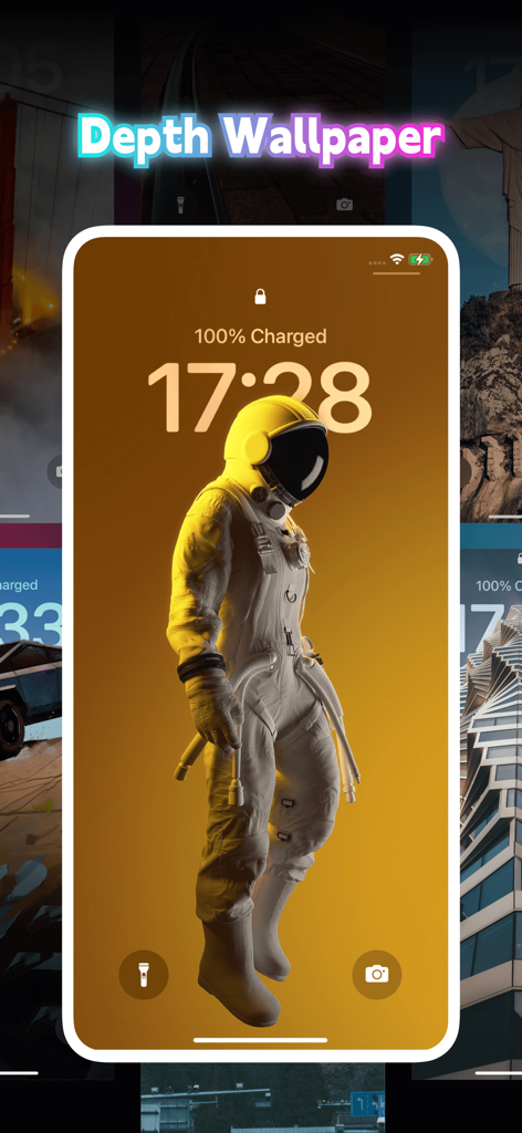 Live Wallpaper - Wallpaper Hub - iPhone depth wallpaper featuring an astronaut on a yellow background