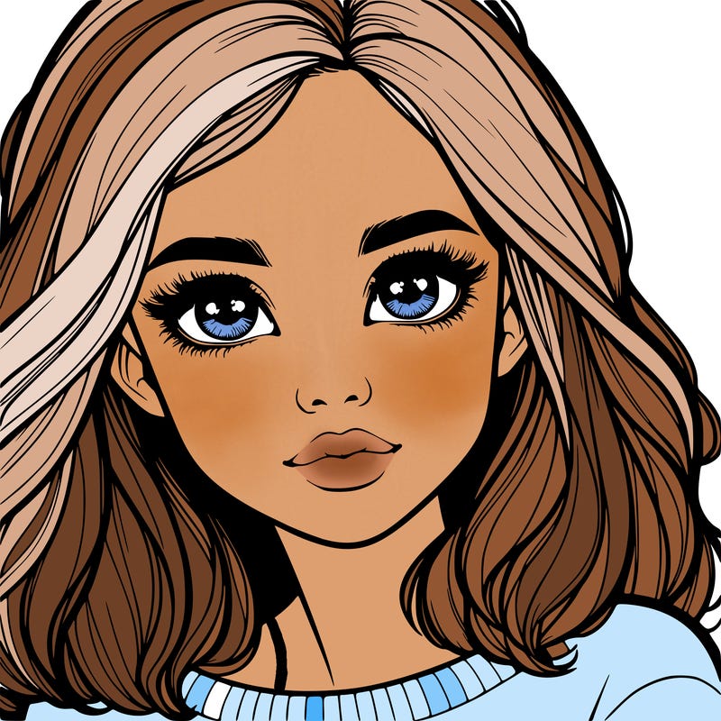 realistic girl whith cute eyes