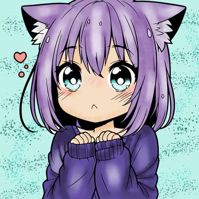 shy anime catgirl