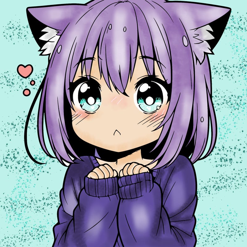 shy anime catgirl