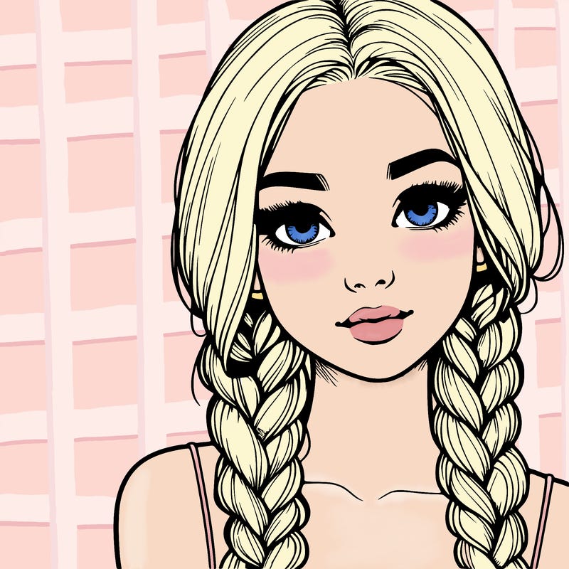 realistic girl with braids