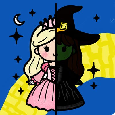 split princess and witch