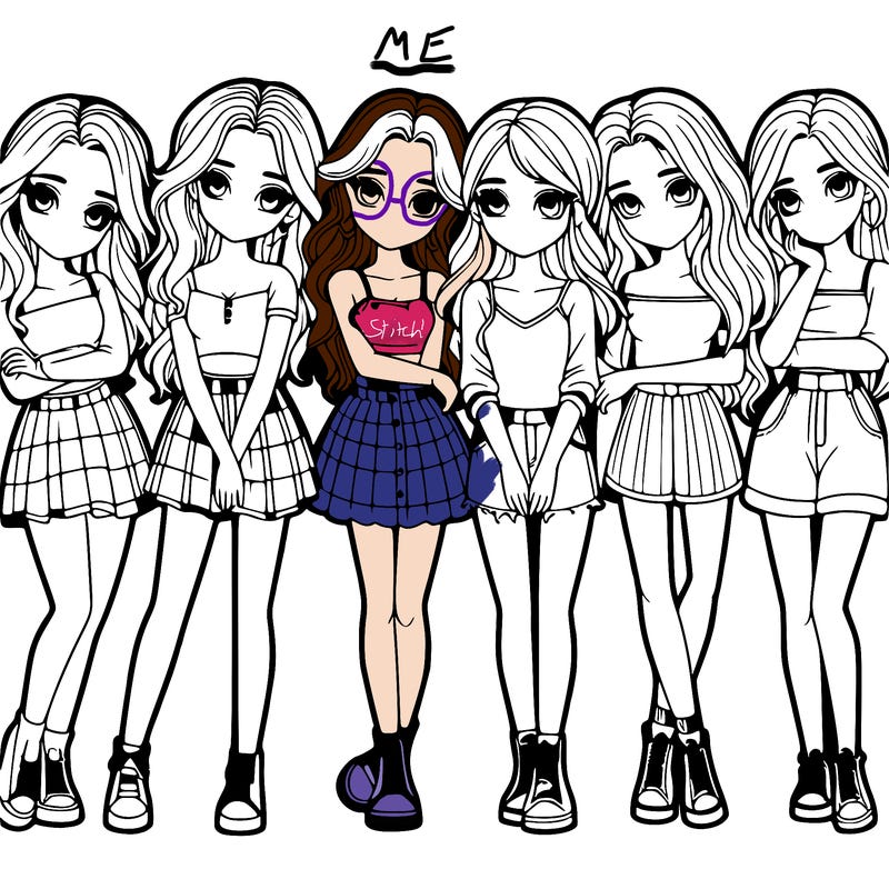 a group of girls realistic