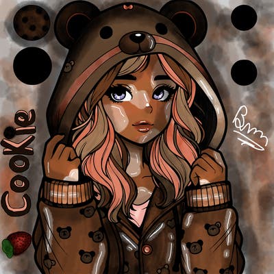 realistic girl in a animal pjs hoodie