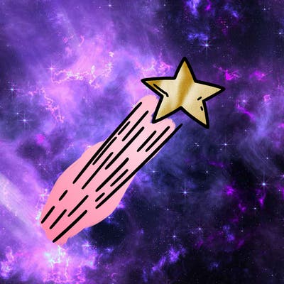 a shooting star in the sky