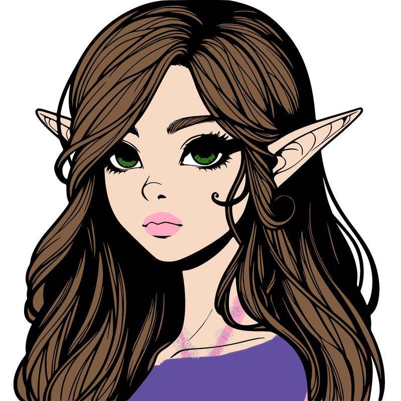 elf girl realistic dark fantasy