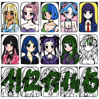 girls that look diffrent anime