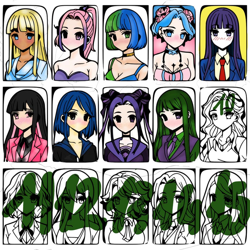 girls that look diffrent anime