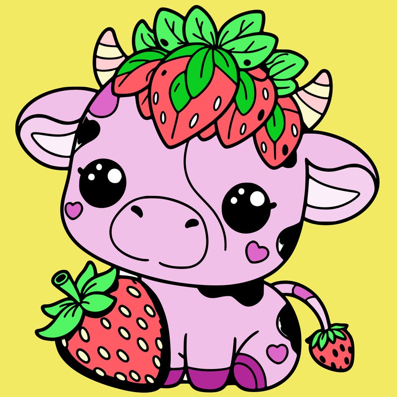 cute strawberry cow