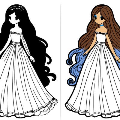 a beautiful girl with a long flowing dress