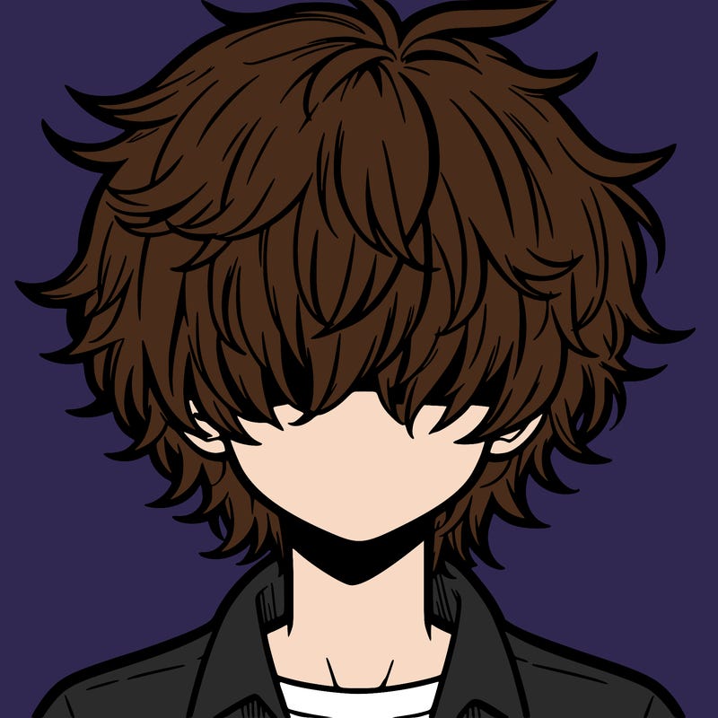 manga boy fluffy hair covering his eyes