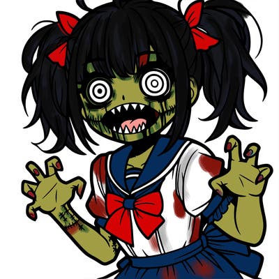 scary anime girl