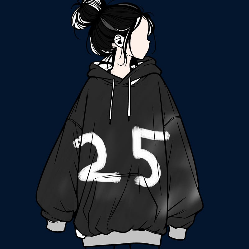 realistic girl with a oversized sweatshirt on and a bun