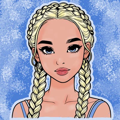 realistic girl with braids