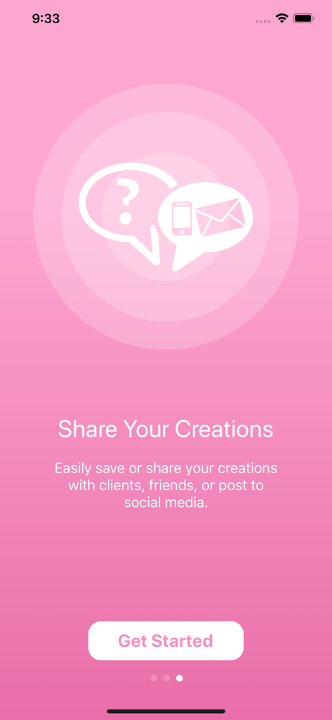 DUBL Pro - DUBL Pro onboarding screen for sharing video content with clients and social media