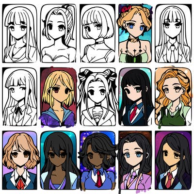 girls that look diffrent anime