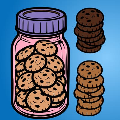 a jar filled with cookies