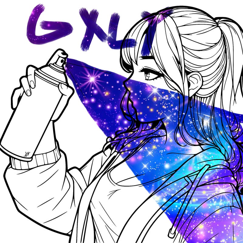 a realistic girl spray, painting