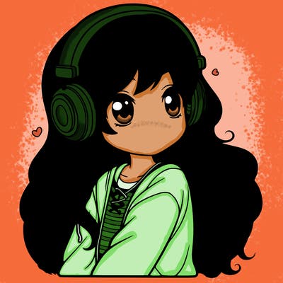girl with headphones