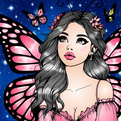 butterfly fairy realistic girl