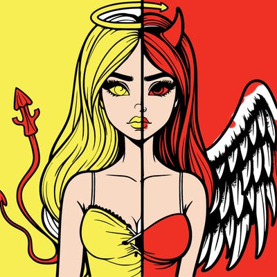 devil vs angel realistic girl