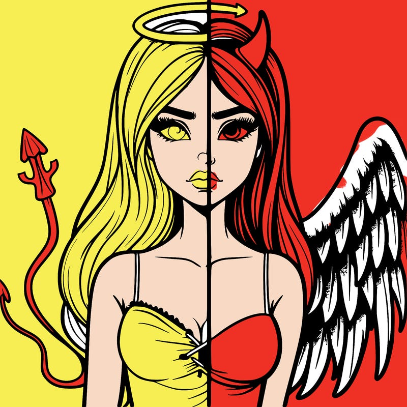 devil vs angel realistic girl